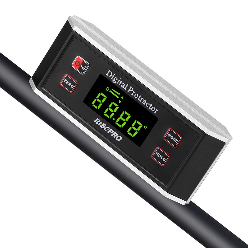 RISEPRO Inclinometer, RISEPROÂ® Digital Protractor Angle Finder Level Inclinometer Magnetic V-Groove 0~360 degree with Backlight 82413B - Image 1
